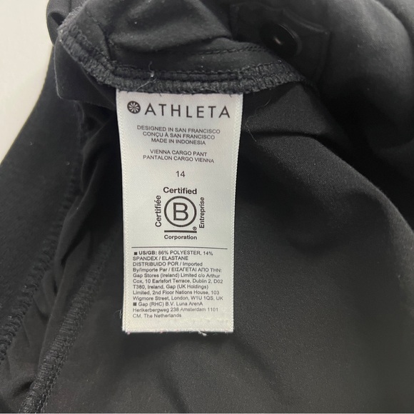 Athleta Vienna Pull-On Cargo Pant Black Lightweight Stretch Size 14 - Picture 10 of 16